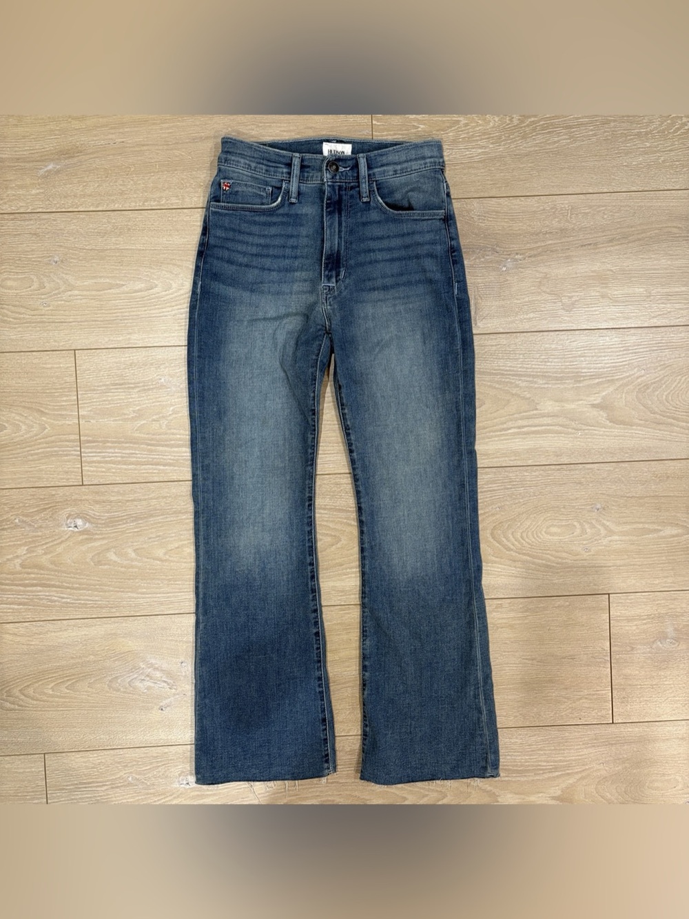 Hudson Jeans Blair High Rise Bootcut Crop Denim 26 Raw Hem